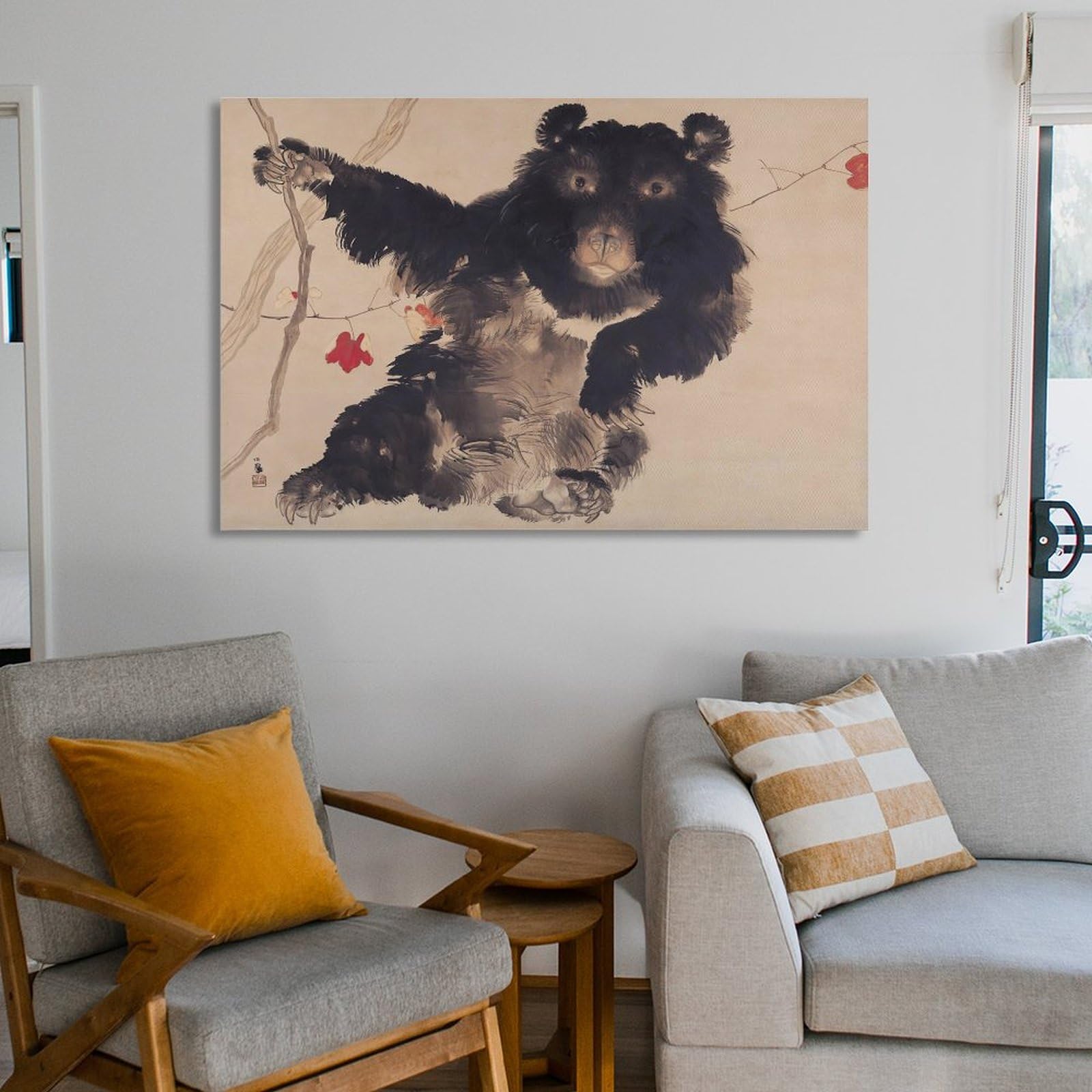 Amazon.co.jp: 画家 竹内栖鳳 世界の名画 熊 ポスター キャンバス